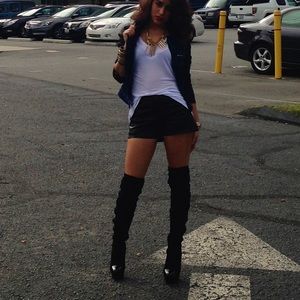 Vegan leather bootie shorts